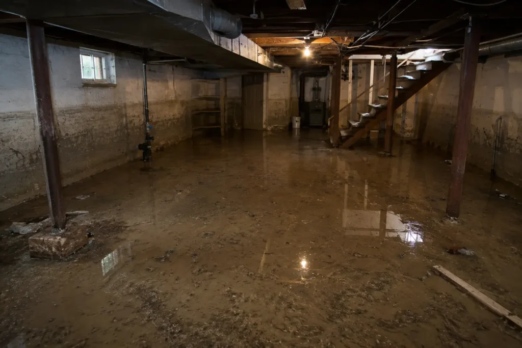 River flood sediment damage basement cleanup Yelm WA