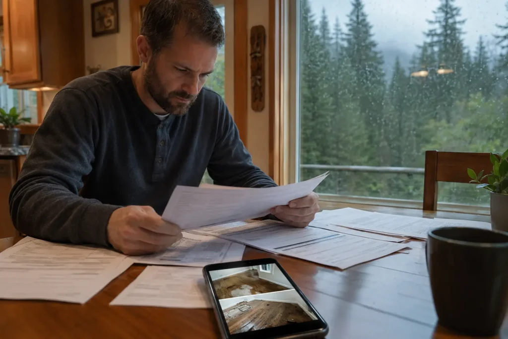 Water damage insurance claims Pacific Northwest homeowners